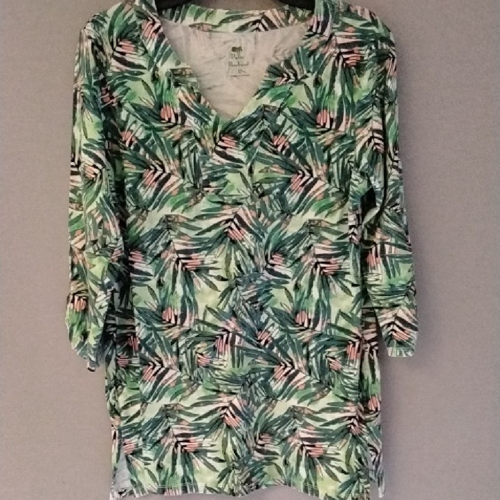 Tropical Leaf Print Women's Tunic